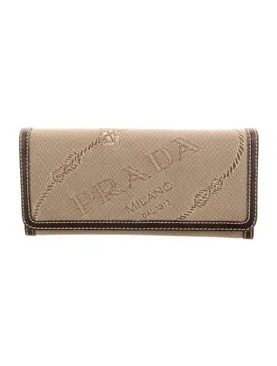 Pre-owned Prada Vintage Continental Wallet In Brown/neutrals
