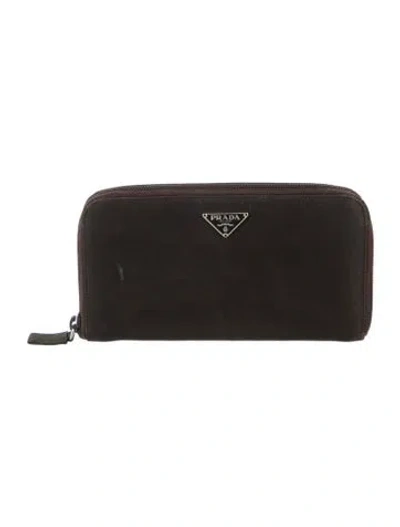 Pre-owned Prada Vintage Continental Wallet In Green