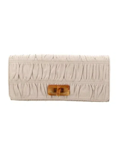 Pre-owned Prada Vintage Continental Wallet In Neutral
