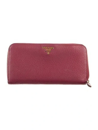 Pre-owned Prada Vintage Continental Wallet In Pink