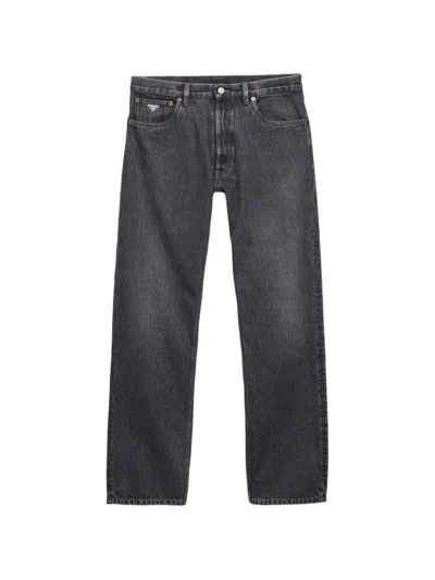 Prada Vintage Cotton Jeans In Black