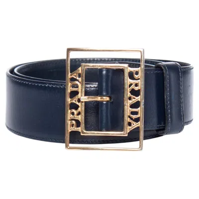Pre-owned Prada , Vintage Dark Blue Leather Belt
