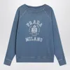 Prada Vintage Effect Blue Sweatshirt With Logo Women