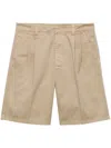 Prada Cotton Bermuda Shorts In Nude & Neutrals