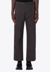Prada Vintage-effect Brown Cotton Trousers In Brown