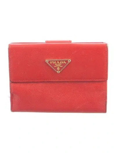 Pre-owned Prada Vintage French Purse In Red