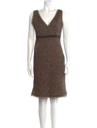 Pre-owned Prada Vintage Knee-length Dress In Brown
