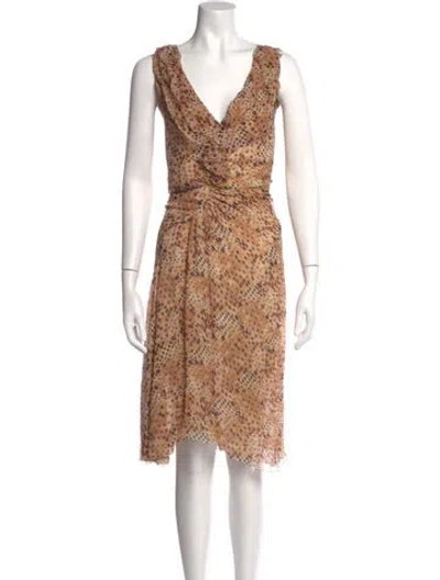Pre-owned Prada Vintage Knee-length Dress In Brown