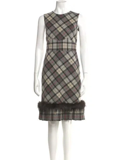 Pre-owned Prada Vintage Knee-length Dress In Gray