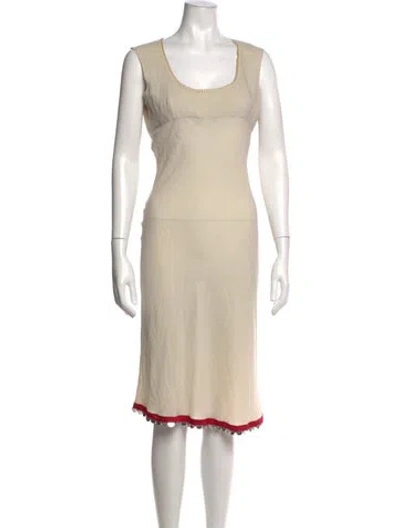 Pre-owned Prada Vintage Knee-length Dress In Neutrals