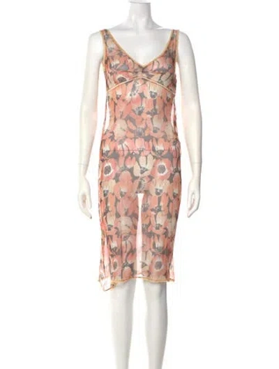 Pre-owned Prada Vintage Knee-length Dress In Orange