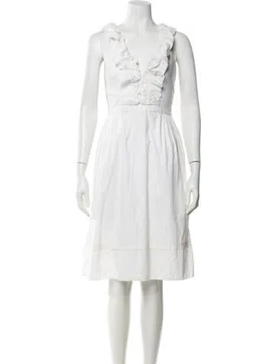 Pre-owned Prada Vintage Knee-length Dress In White
