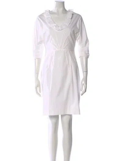 Pre-owned Prada Vintage Knee-length Dress In White