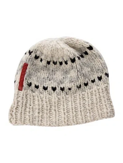 Pre-owned Prada Vintage Knit Hat In Neutrals