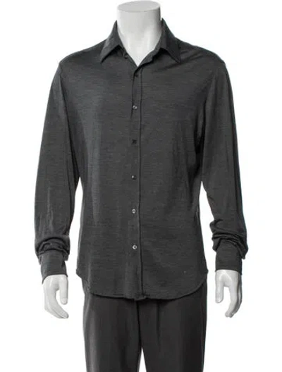 Pre-owned Prada Vintage Late 1980's - Early 1990's Dress Shirt In Gray