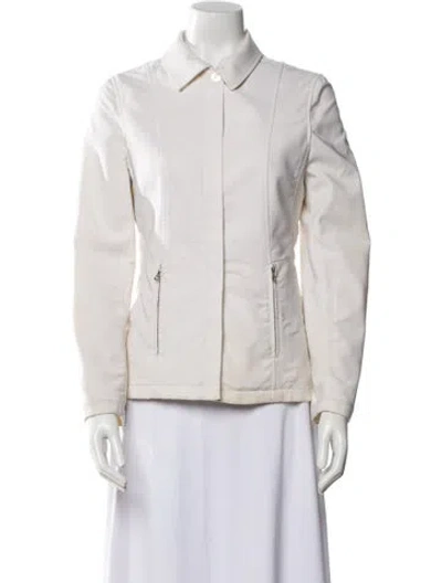 Pre-owned Prada Vintage Late 1990's - Early 2000's Biker Jacket In Neutral