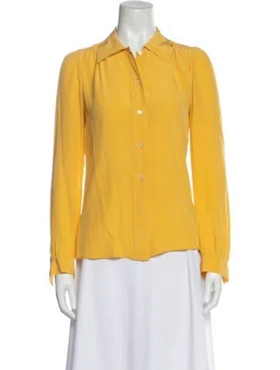 Pre-owned Prada Vintage Late 1990's - Early 2000's Blouse In Yellow