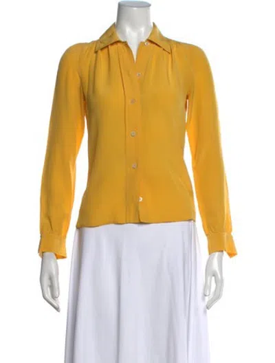 Pre-owned Prada Vintage Late 1990's - Early 2000's Blouse In Yellow