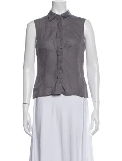 Pre-owned Prada Vintage Late 1990's - Early 2000's Button-up Top In Grey
