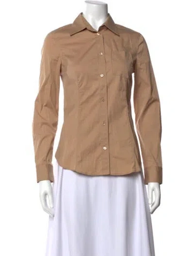 Pre-owned Prada Vintage Late 1990's - Early 2000's Button-up Top In Neutrals