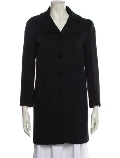 Pre-owned Prada Vintage Late 1990's - Early 2000's Peacoat In Black