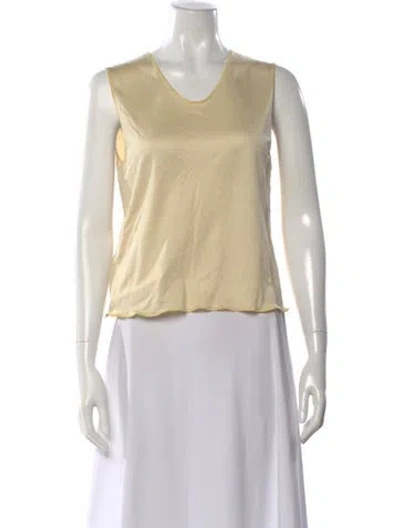 Pre-owned Prada Vintage Late 1990's - Early 2000's Top In Yellow