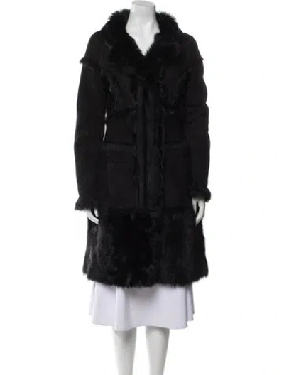 Pre-owned Prada Vintage Late 2000's - Early 2010's Faux Fur Coat In Black