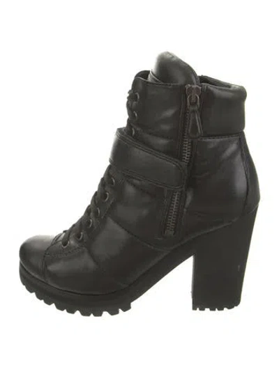 Pre-owned Prada Vintage Late 2000's - Early 2010's Lace-up Boots In Black