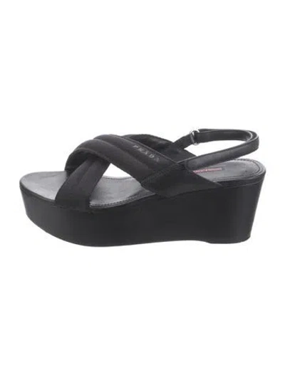 Pre-owned Prada Vintage Late 2000's - Early 2010's Slingback Sandals In Black