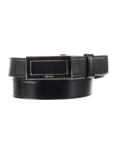 Pre-owned Prada Vintage Leather Belt In Black