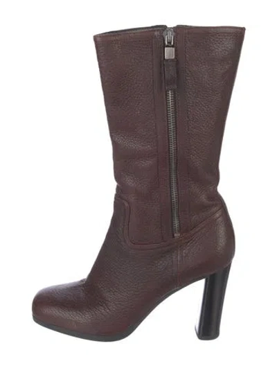 Pre-owned Prada Vintage Leather Boots In Brown