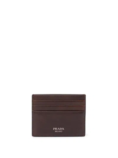 Prada Vintage Leather Cardcase In Brown