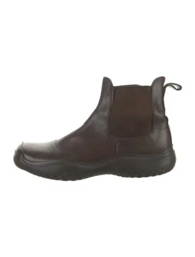 Pre-owned Prada Vintage Leather Chelsea Boots In Black/brown