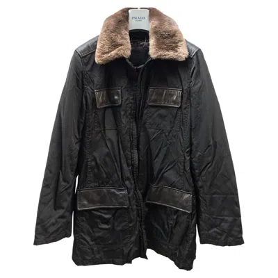 Pre-owned Prada Vintage Leather Coat In Brown
