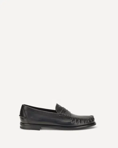 Prada Vintage Leather Loafers In Black