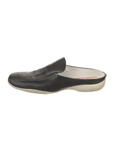 Pre-owned Prada Vintage Leather Mules In Black