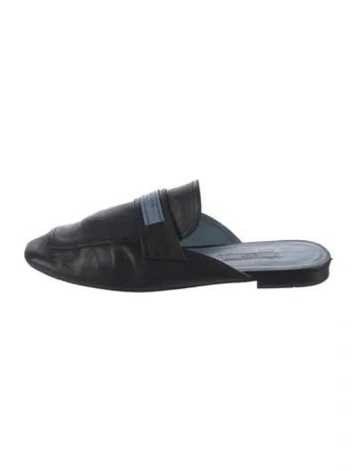 Pre-owned Prada Vintage Leather Mules In Black