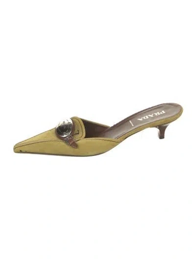 Pre-owned Prada Vintage Leather Mules In Multi