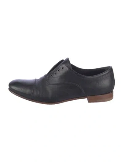 Pre-owned Prada Vintage Leather Oxfords In Black