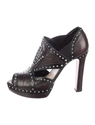 Pre-owned Prada Vintage Leather Pumps In Black/burgundy