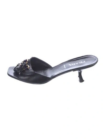 Pre-owned Prada Vintage Leather Slides In Multi