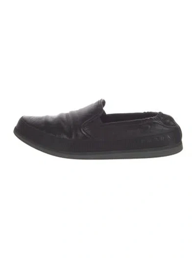 Pre-owned Prada Vintage Leather Sneakers In Black