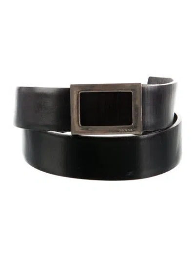 Pre-owned Prada Vintage Leather Waist Belt In Black
