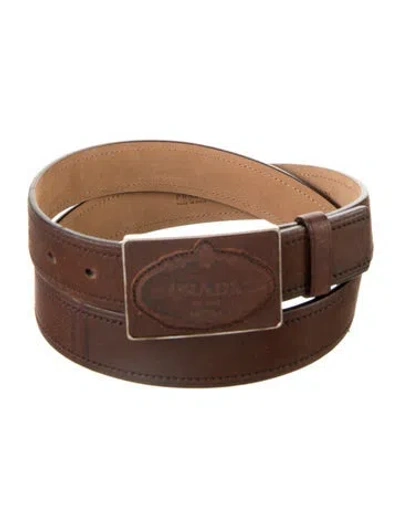 Pre-owned Prada Vintage Leather Waist Belt In Brown