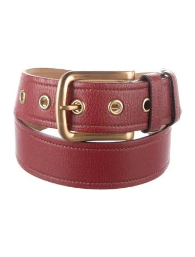 Pre-owned Prada Vintage Leather Waist Belt In Red