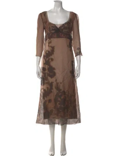 Pre-owned Prada Vintage Long Dress In Brown