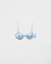 Prada Vintage-look Satin Bra In Blue