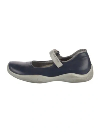 Pre-owned Prada Vintage Mary Jane Mary Jane Flats In Blue