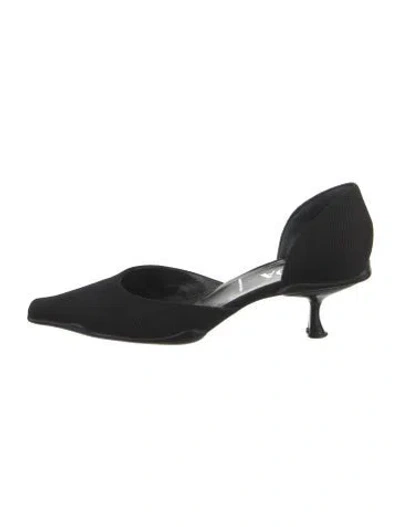 Pre-owned Prada Vintage Mesh D'orsay Pumps In Black