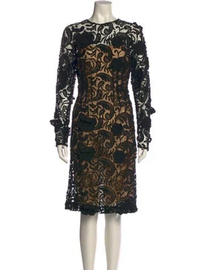Pre-owned Prada Vintage Midi Length Dress In Black